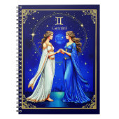 Gemini Twins unter einem Sternenhimmel Notizblock (Vorderseite)