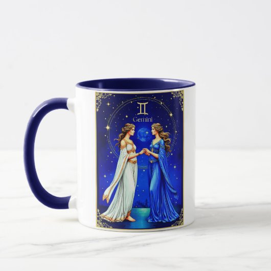 Gemini Twins unter einem Sternenhimmel Tasse (Links)