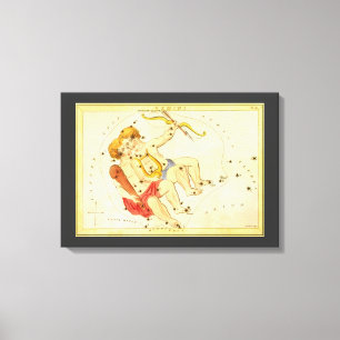 Gemini Twins Vintag Constellation Urania Mirror Leinwanddruck