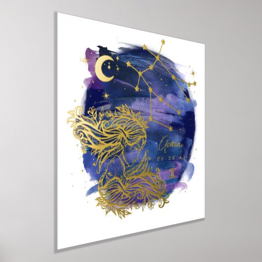 Gemini Twins Zeichen des Zodiac Custom Geburtsdatu Foliendrucke (Ablage )