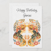 Gemini Twins Zodiac Boho Birthday Flat Card (Vorne/Hinten)