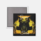 Gemini Twins Zodiac Horoscope - Zeichenmagnet Magnet (Vorderseite/Rückseite)