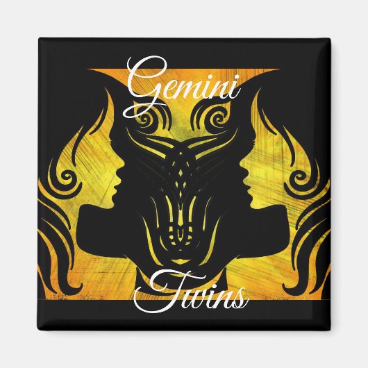 Gemini Twins Zodiac Horoscope - Zeichenmagnet Magnet (Vorne)