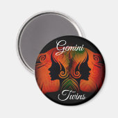 Gemini Twins Zodiac Horoscope - Zeichenmagnet Magnet (Vorderseite/Rückseite)