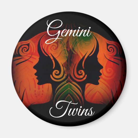 Gemini Twins Zodiac Horoscope - Zeichenmagnet Magnet (Vorne)