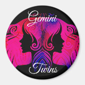 Gemini Twins Zodiac Horoscope - Zeichenmagnet Magnet (Vorne)
