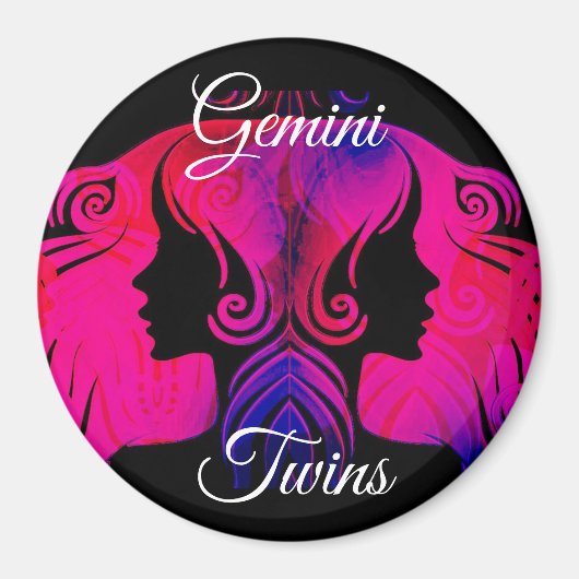 Gemini Twins Zodiac Horoscope - Zeichenmagnet Magnet (Vorne)