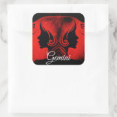 Gemini Twins Zodiac Horoskop Zeichenketten Quadratischer Aufkleber (Tasche)