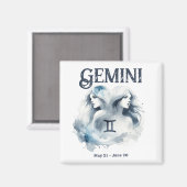 Gemini Twins Zodiac Sign Custom Geburtsdatum Magnet (Vorderseite/Rückseite)