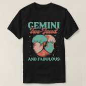 Gemini Two facettiert und fabelhaft Zodiac - Sign T-Shirt (Design vorne)