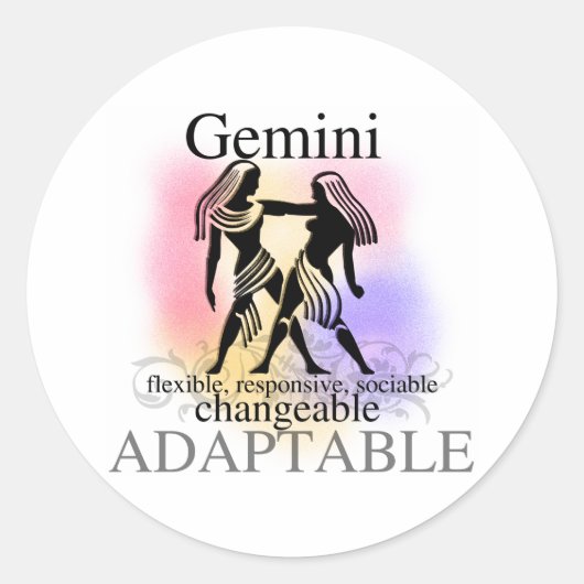 Gemini über Sie Runder Aufkleber (Vorderseite)