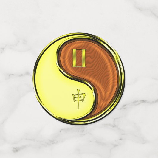 Gemini und Holzaffe Konfetti (Klein Vorderseite)