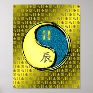 Gemini und Wasserdrache Poster