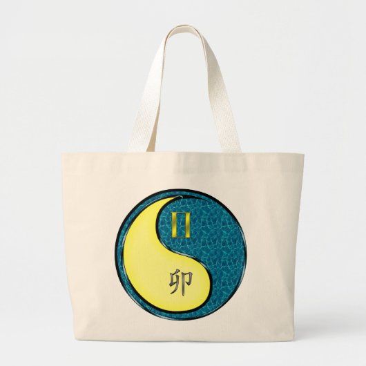 Gemini und Wasserkaninchen Jumbo Stoffbeutel (Vorne)