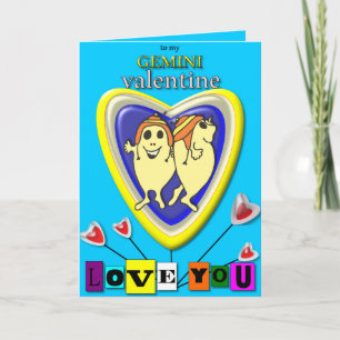Gemini Valentine/Zodiac Card. Feiertagskarte