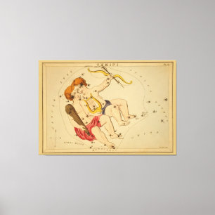 Gemini - Vintages Zeichen des Zodiac-Bildes Leinwanddruck