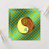 Gemini & Wood Dog Karte (Vorderseite/Rückseite Beispiel)