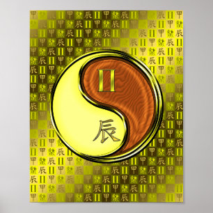 Gemini & Wood Dragon Poster