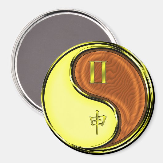 Gemini & Wood Monkey Magnet (Vorderseite/Rückseite)