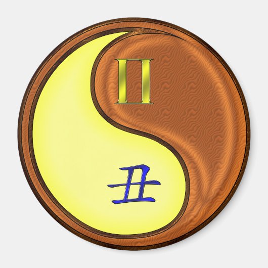 Gemini & Wood Ox Magnet (Vorne)