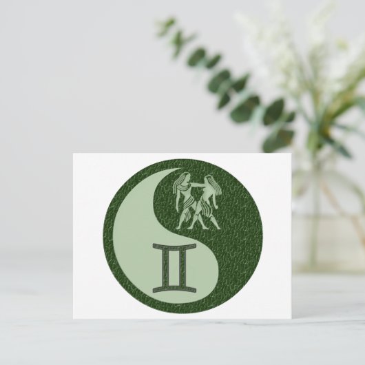 Gemini Yin Yang Postkarte (Stehend Vorderseite)