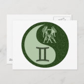 Gemini Yin Yang Postkarte (Vorne/Hinten)