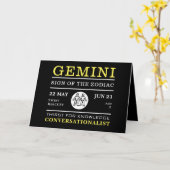Gemini-Zeichen des Zodiaks, astrologisch Karte (Gelbe Blume)
