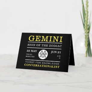 Gemini-Zeichen des Zodiaks, astrologisch Karte