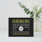 Gemini-Zeichen des Zodiaks, astrologisch Postkarte (Stehend Vorderseite)