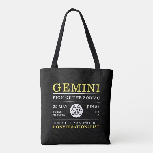 Gemini-Zeichen des Zodiaks, astrologisch Tasche (Rückseite)