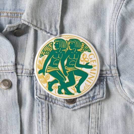 Gemini-Zeichen des Zodiaks auf Button (Beispiel)