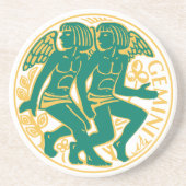 Gemini-Zeichen des Zodiaks auf Getränkeuntersetzer (Vorne)