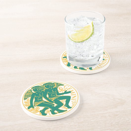Gemini-Zeichen des Zodiaks auf Getränkeuntersetzer (Seite)