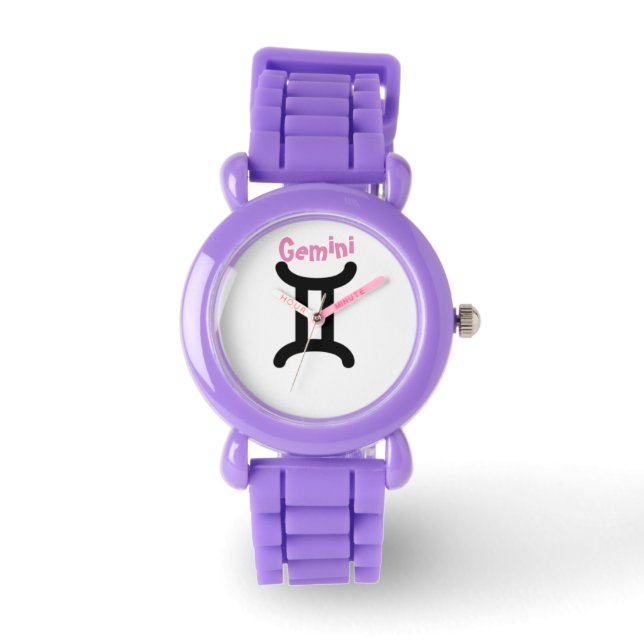 Gemini-Zeichen des Zodiaks. Kinder beobachten. Armbanduhr (Vorderseite)