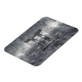 Gemini-Zeichen im gestressten Siver Steel-Stil Magnet (Linke Seite)