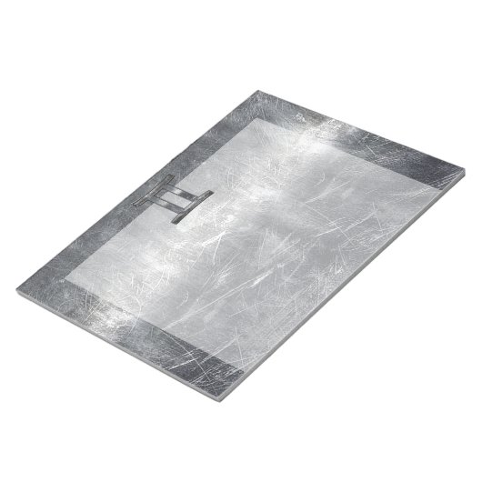 Gemini-Zeichen im gestressten Siver Steel-Stil Notizblock (angewinkelt)