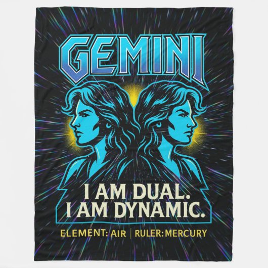 Gemini Zodiac 80er Rock Band Inspiriert Astrologie Fleecedecke (Vorderseite)