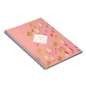 Gemini Zodiac Abstrakt Pink Rose & Gold Notebook Notizblock (Rechte Seite)