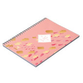 Gemini Zodiac Abstrakt Pink Rose & Gold Notebook Notizblock (Linke Seite)