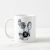 Gemini Zodiac Art Deco Lady Kaffeetasse (Links)