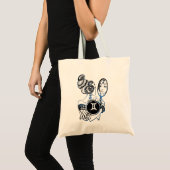 Gemini Zodiac Art Deco Lady Tragetasche (Vorderseite (Produkt))