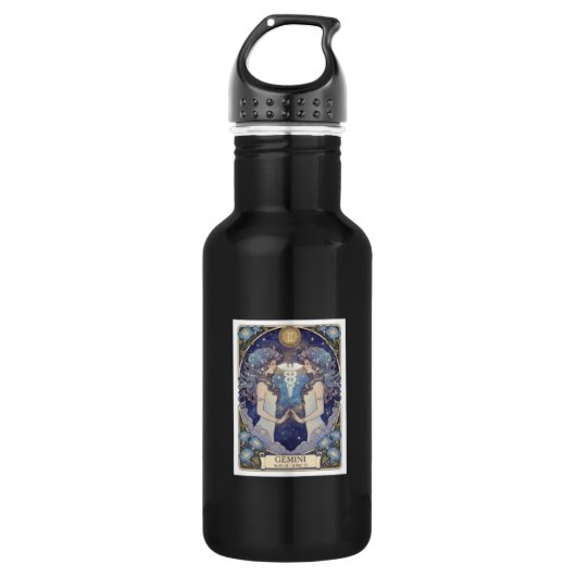 Gemini Zodiac Artisan Water Bottle Edelstahlflasche (Vorderseite)