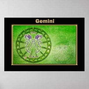 Gemini Zodiac Astrologie Design Poster