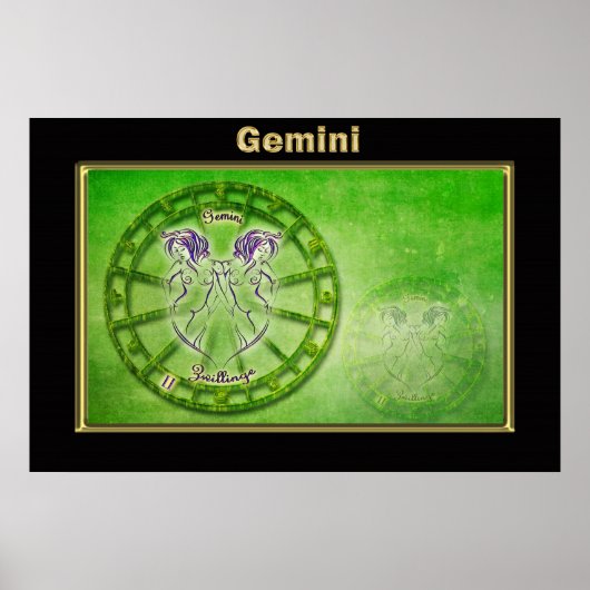 Gemini Zodiac Astrologie Design Poster (Vorne)