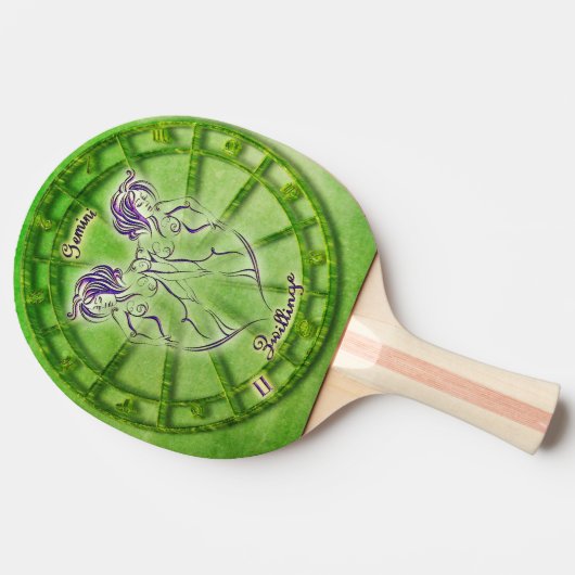 Gemini Zodiac Astrologie Design Tischtennis Schläger (Seitenansicht)
