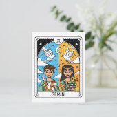 Gemini Zodiac Astrologie Illustration Postkarte (Stehend Vorderseite)