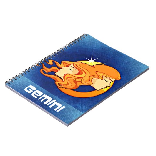 Gemini Zodiac Astrologie Symbol Notizblock (Linke Seite)