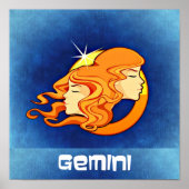 Gemini Zodiac Astrologie Symbol Poster (Vorne)