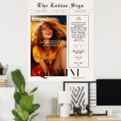 Gemini | Zodiac Astrology Foto Newspapier Poster (Heimbüro)