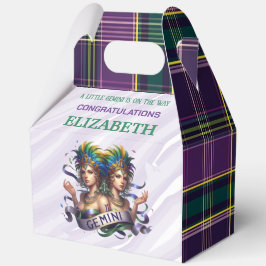 Gemini Zodiac Baby Shower 5"w x 3"l x 6.5"h Geschenkschachtel